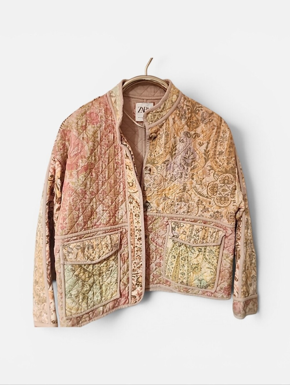 Zara Quilted Floral Paisley Jacket Oversized Boho Chic. Medium - Picture 3 of 9
